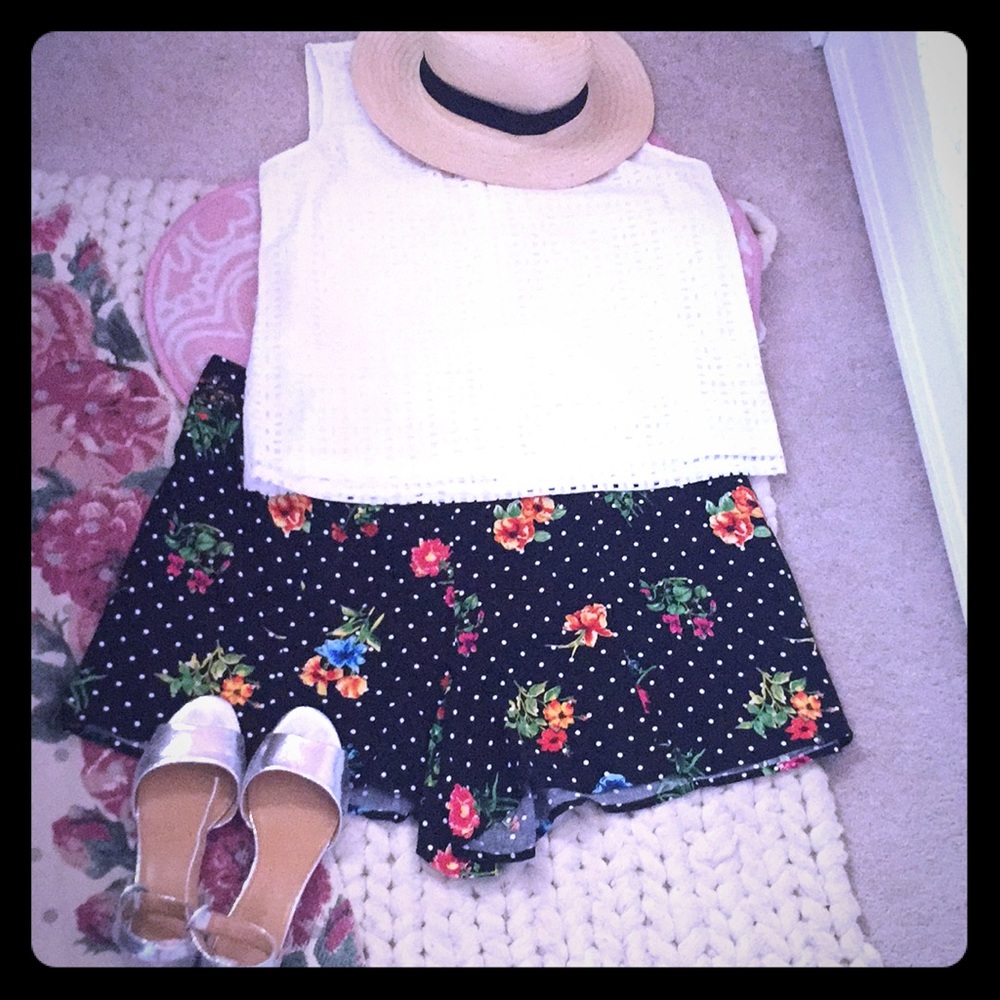 Forever 21 Black Floral Shorts